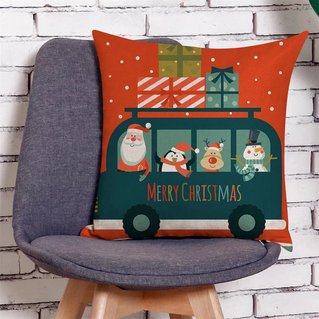 Рождественские наволочки для дома декоративные чехлы на диванную подушку веселая Рождественская Наволочка Диван Подушка наволочки