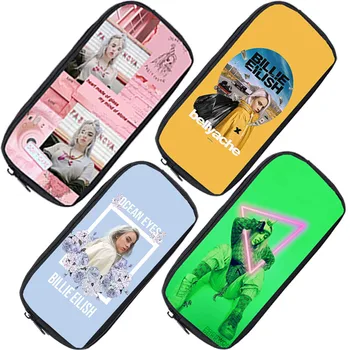 

Cosmetic Bag Makeup Case Mochila Billie Eilish Pencil Bag Zipper Pouch Pencil Box School Supplies Makeup Pouch Travel Organizer