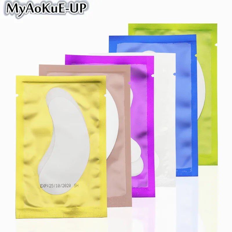

100 pairs eye patches for eyelash Extension under eye paper patches Colorful Eye Tips Sticker Wraps Make Up Tools Eyelash Pads