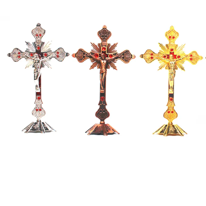 

Corss Ornament Church Relics Wall Decor Jesus Christ Stand Home Decorations