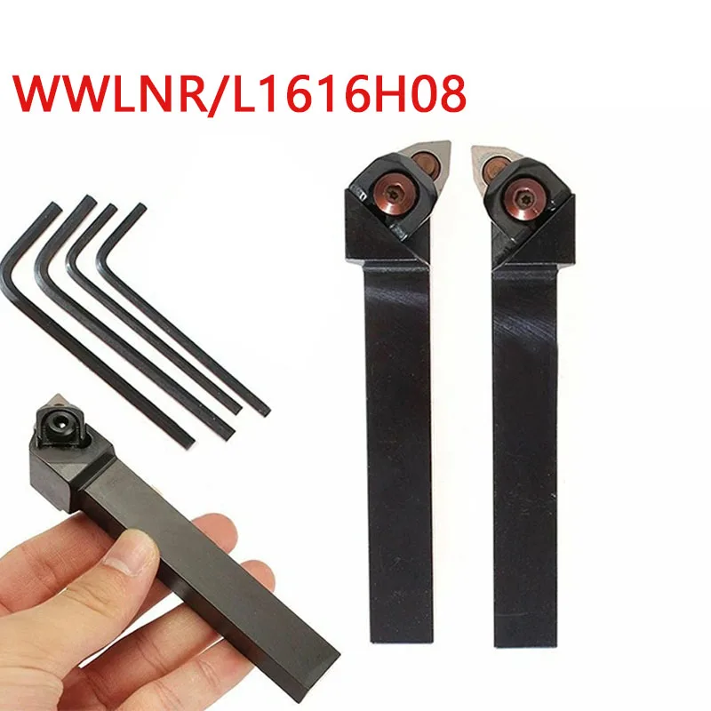 

WWLNR1616K08+WWLNL1616K08 Lathe Turning Tool Boring Bar Holder Insert WN**0804 peach-shaped turning blade holder