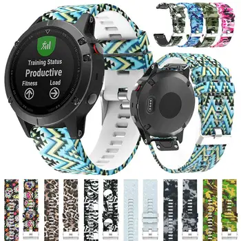 

Printed 22mm Quick Release Watchband For Garmin Fenix5 Belt Colorful Silicon Wrist Bracelet Strap For Garmin Forerunner 945 Band