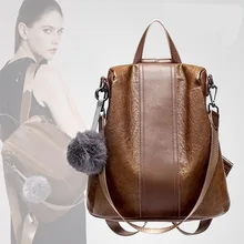 Рюкзак женские Наплечные школьные сумки для девочек-подростков винтажный кожаный рюкзак с защитой от кражи Mochila Mujer Back Pack Lady