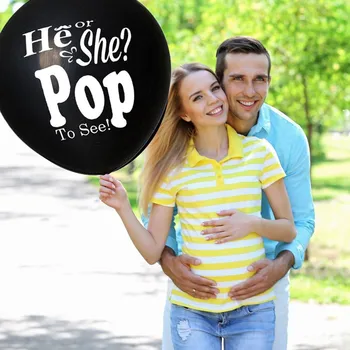 

Gender Reveal Pink & Blue Powder Boy or Girl He or She Black Balloon Paper Confetti Baby Shower Party Supplies