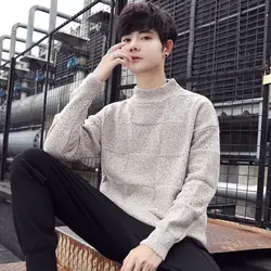 2019 мужской свитер с высоким воротником, новый свитер в клетку