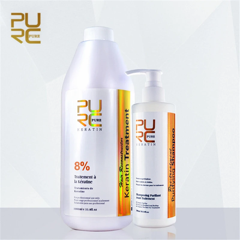 2 шт./лот PURC 8% выпрямление бразильских шоколадных кератиновых волос лечение 1000 мл