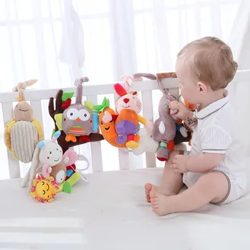 

Baby Toy Plush Animal Toy Comfort Stroller Rattle Mobile Infant Stroller Toys Baby Hanging Bed Bell Crib Rattles Toys Gifts
