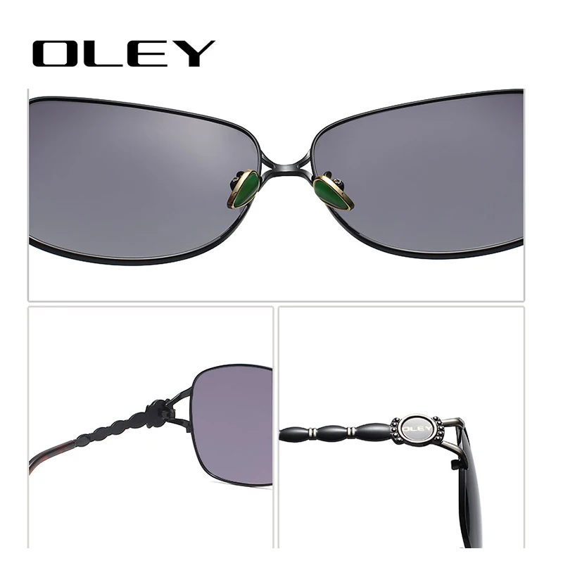 OLEY Новая мода большая оправа женские поляризованные солнцезащитные очки женские солнцезащитные очки Женские винтажные солнцезащитные очки Oculos de sol Feminino Y7203