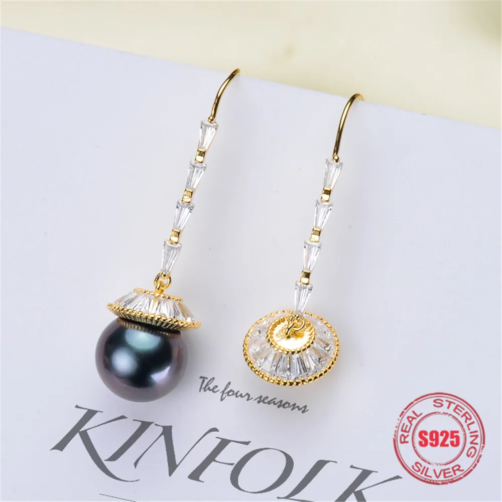 

Classic Style Stud Earrings Pearl Fittings DIY Handmade Craft S925 Sterling Silver Accessory Earrings Findings