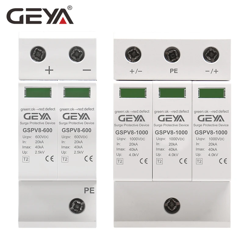 GEYA PV SPD 2P 3P 600V 1000V DC стабилизатор напряжения SPD DC 500V