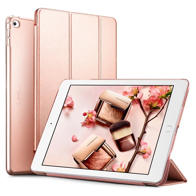 Чехол для iPad Air 2, ESR ура Цвет PU+ прозрачный PC задняя Ultra Slim Light Вес устойчивое к царапинам корпус для iPad Air 2 6 Gen - Цвет: Rose Gold