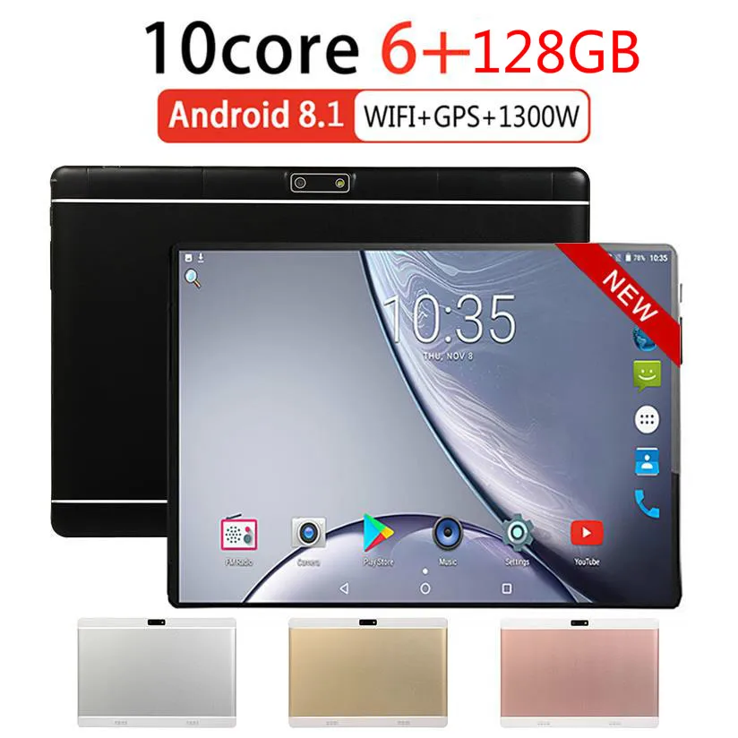 US $95.88 Global Version 10 Inch 6G128GB Tablet PC 4g LTE Two SIM Card Phone Call Bluetooth Car Player GPS Google Play 5 MP Camera