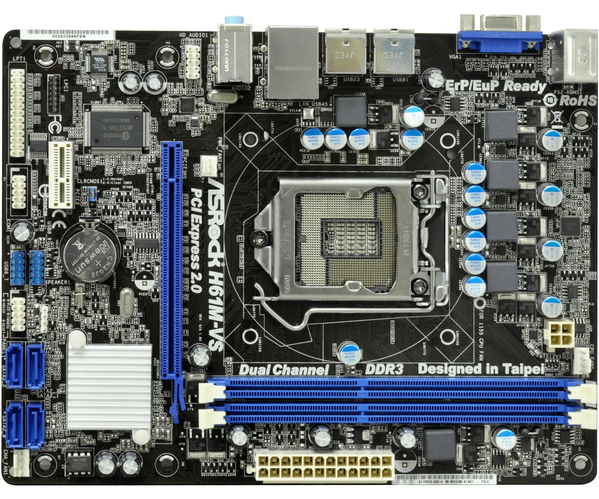 Б/у Материнская плата ASRock H61M-VS LGA 1155 DDR3 RAM 16G | Компьютеры и офис
