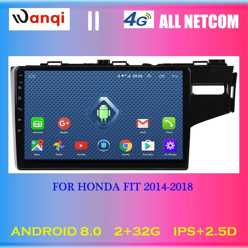 

4G Lte All Netcom 9 inch Android 8.0 Car GPS Navigation For RHD Honda fit jazz 2014-2018 right handed drive