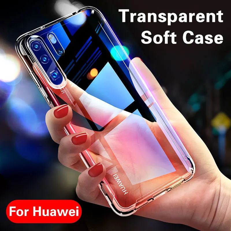 Роскошный прозрачный мягкий чехол из ТПУ для Huawei P20 P30 Lite Pro телефона Mate 20 30 Honor lite V20