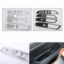 

1 Set ABS Material Black Carbon Fiber Car Window Lift Switch Interior Control Panel for Renault Koleos Samsung QM6 LHD 2017