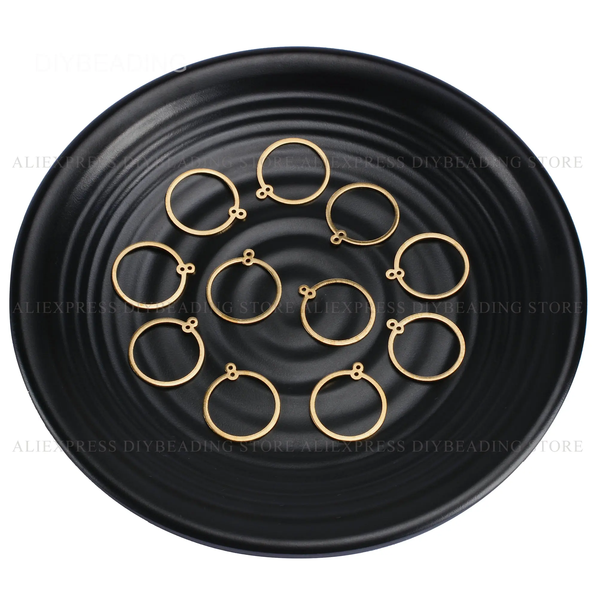 20-1000 Pc Brass Circle Hoop Pendant for Earrings Necklace Jewelry Making Fashion Metal Connector Finding Bulk Wholesale (20mm)