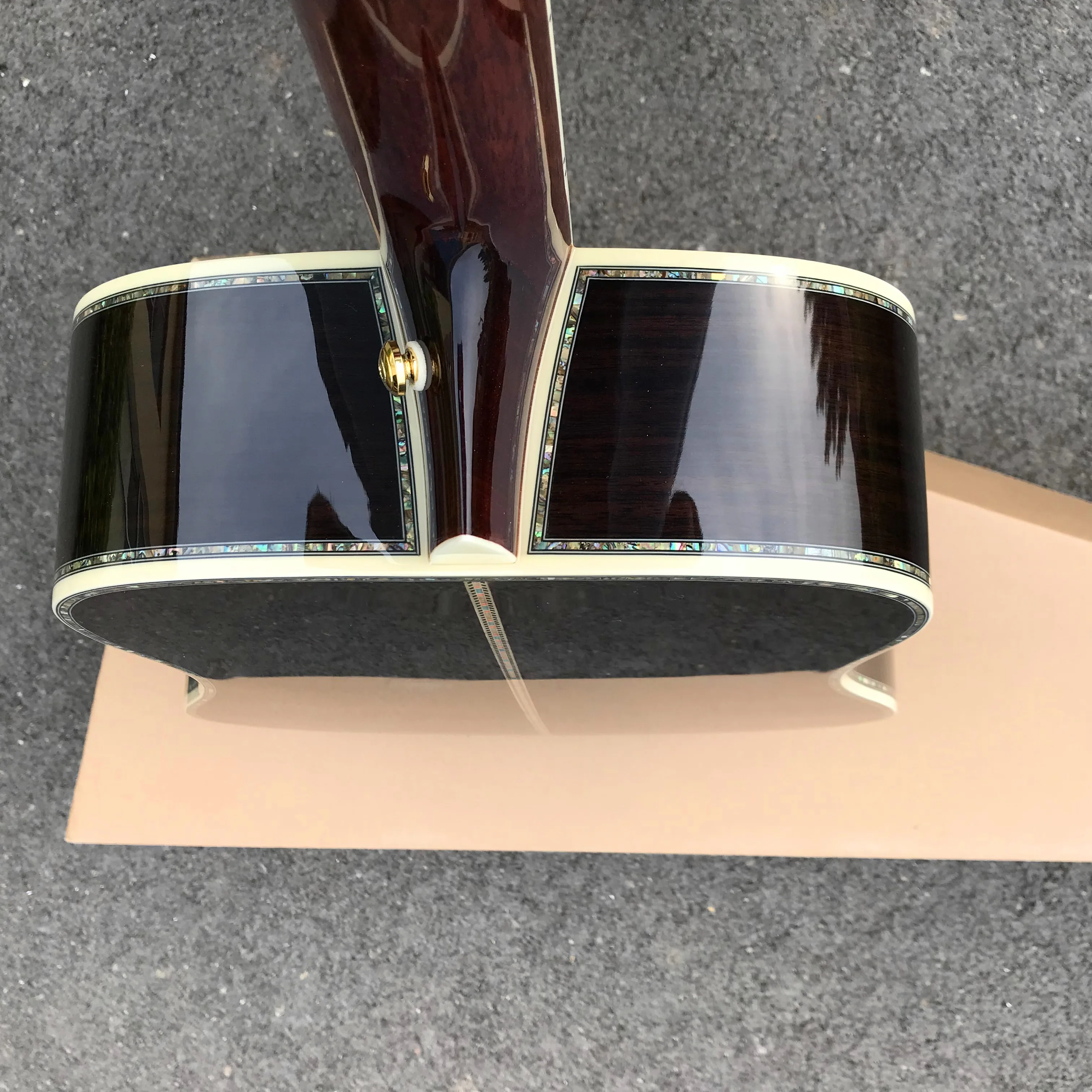 41 &quotтвердая ель Топ D стиль Акустическая гитара Заводская настоящая abalone Ebony гриф