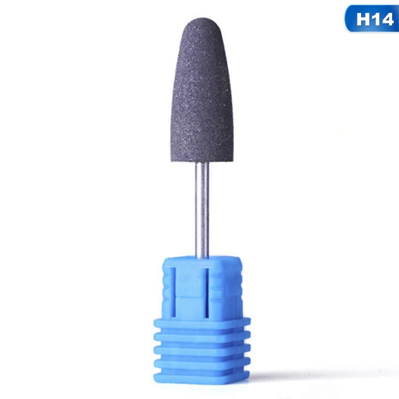1 шт. алмазное сверло-резак для ногтей резиновая силиконовая насадка для полировки шлифовальная насадка для ногтей электрическая маникюрная дрель - Цвет: H14