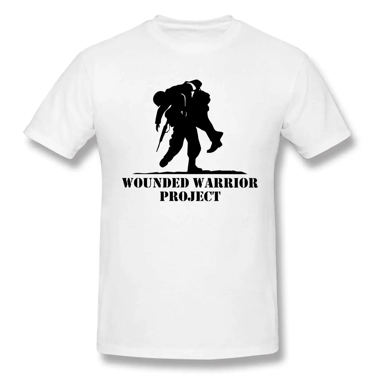 Wounded Warrior Project Print Design Men's Ideal Short Sleeve T Shirt White |