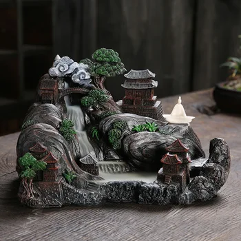 

Resin agarwood backflow incense burner home decoration ornaments creative mountain flowing water Zen return incense burner