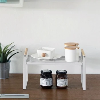 

Small Kitchen Multi-Layer Seasoning Rack Multifunctional Wooden Storage Rack