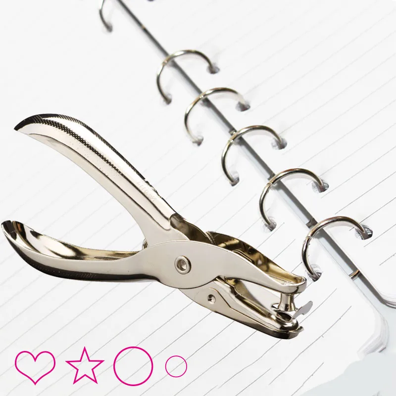 Hand-held Single Hole Puncher Metal Round Hole Punch Star Heart Shape  Loose-leaf Paper Cutter Stationery Scrapbook Binding Tool - AliExpress