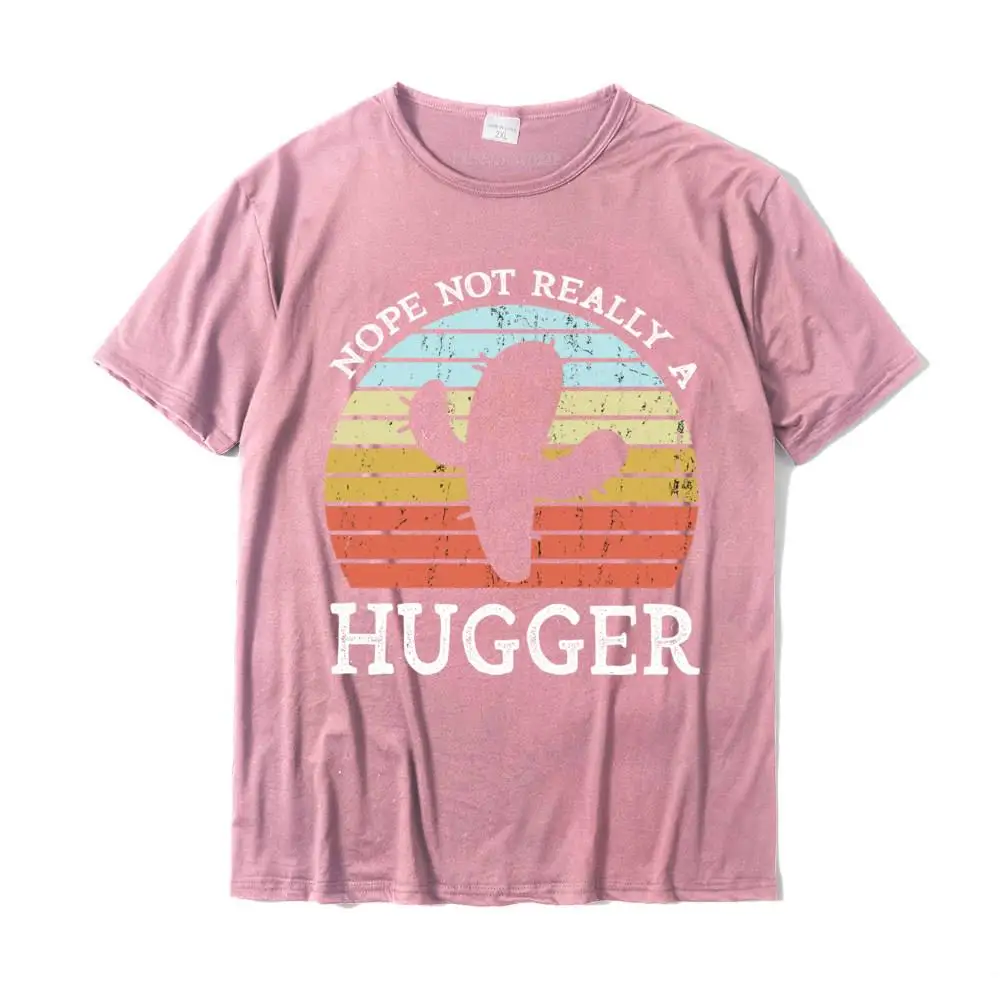 Leisure Slim Fit Summer Pure Cotton Crewneck Men Tops T Shirt Fitness Tight T Shirts Fashionable Short Sleeve T-shirts Cactus Not A Hugger Nope Not Really A Hugger Not A Hugger Long Sleeve T-Shirt__MZ23206 pink