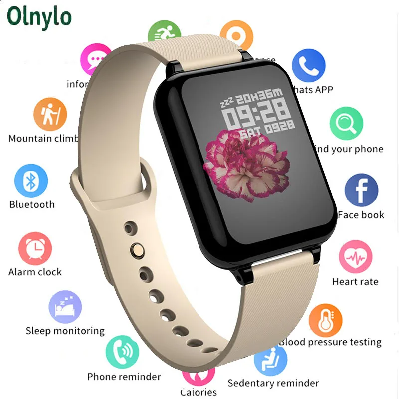 

B57 fitness tracker smart watch Waterproof Sport For IOS Android phone Smartwatch Heart Rate Monitor Blood Pressure Functions