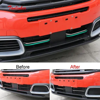 

Tonlinker Exterior Racing Grills Cover Stickers for CITROEN C5 Aircross 2017-19 Car Styling 2 PCS Stainless steel Cover stickers