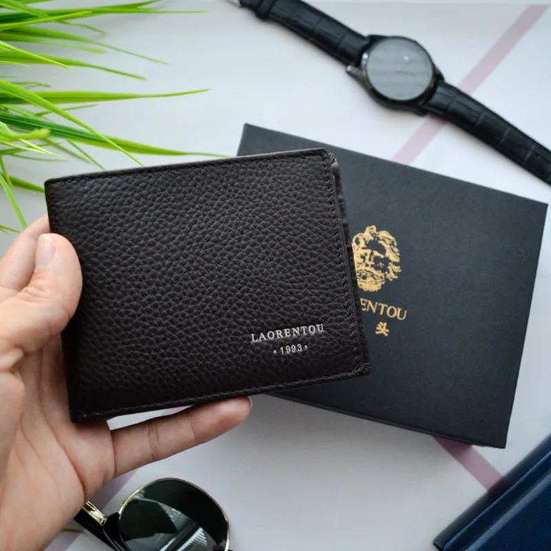 Laorentou Genuine Leather Men's Wallets Driver's License Card Holder Vintage Casual Leather Coin Purse Card Clutch Bag for Men 6