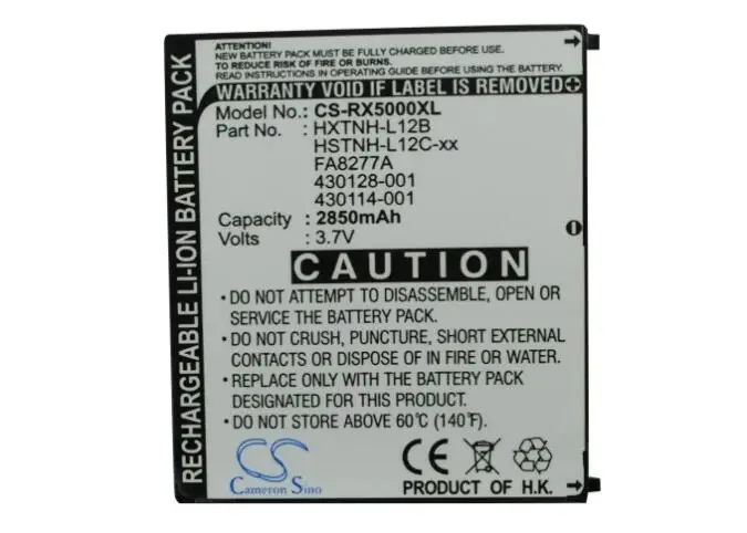 Cameron sino 2850 мА/ч, батарея для hp iPAQ rx5700 rx5710 rx5720 rx5725 rx5730 rx5765 rx5770 FA8277A FA827AA HSTNH-L12B