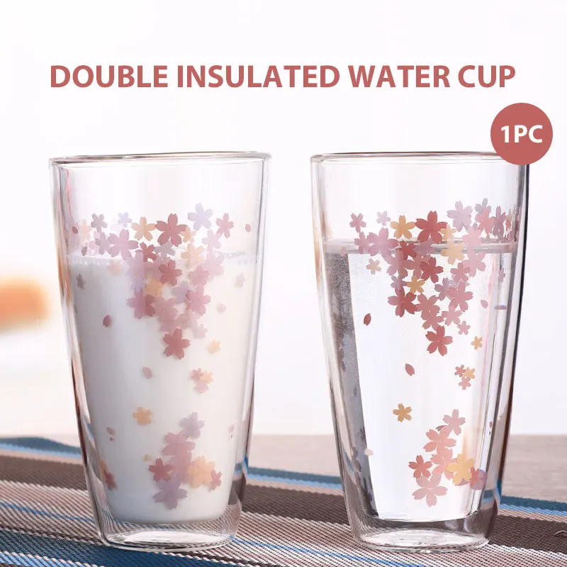 Creative Coffee Mugs Clear Drinks Glass Glass Cup Beer Container 350ml Milk Bar Insulated Thermal Dining
