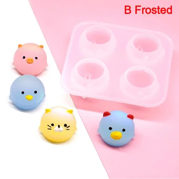 

DIY Crystal Epoxy Resin Mold Four Small Animal Mold Piglet Chicken Ornaments Doll Silicone Mold For Resin