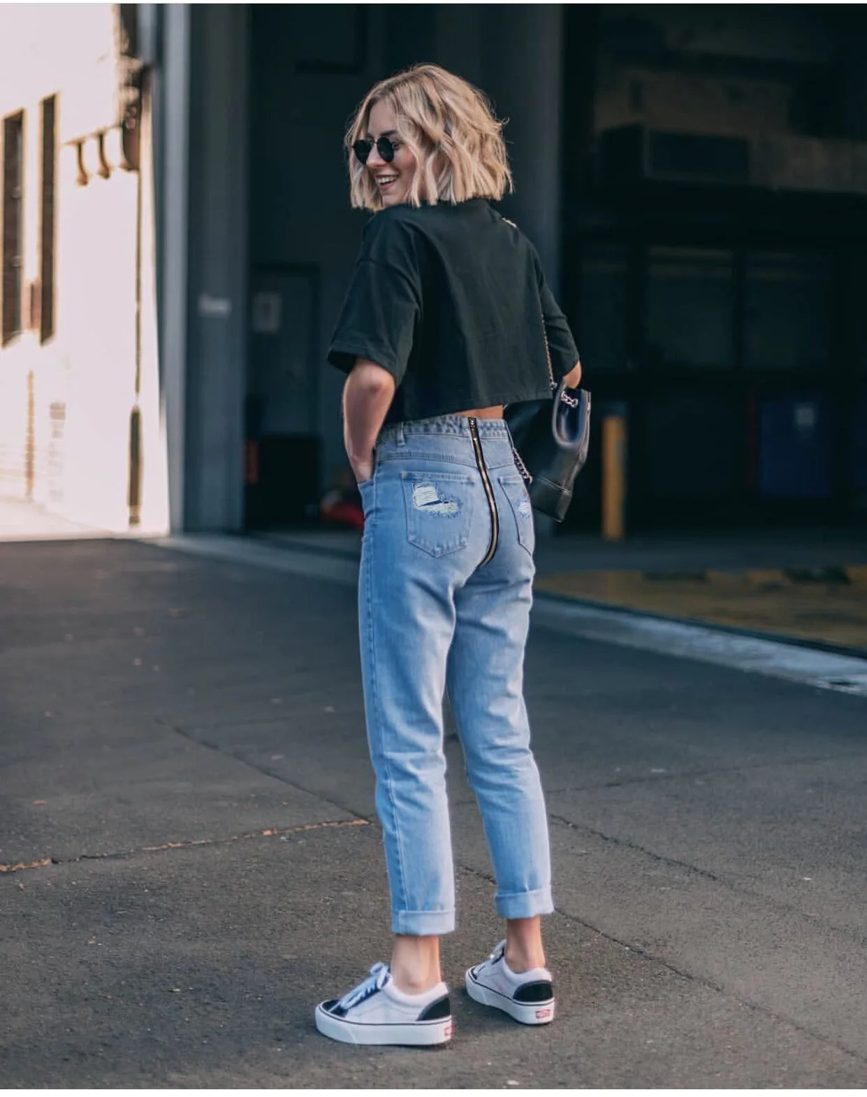 Personality Back Zipper Jeans For Women 