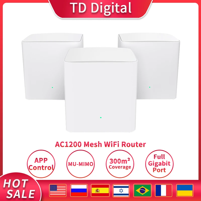 Routeur/répéteur de réseau wi-fi sans fil GCMW5G, Gigabit double bande AC1200, pour toute la maison, traverse le mur