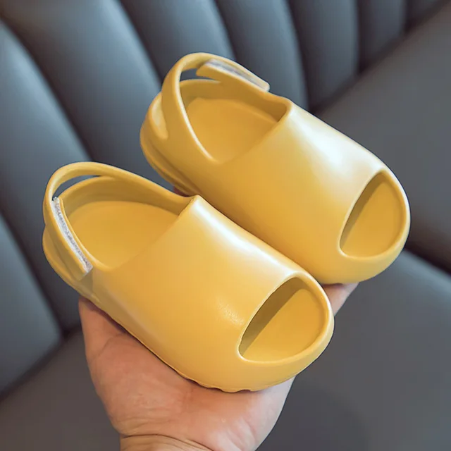 Baby Toddler Kids Adults Slip-On Fashion Sandals Boys Girls Foam Beach Summer Slides Bone ResinChildren Lightweight Water Shoes Yellow