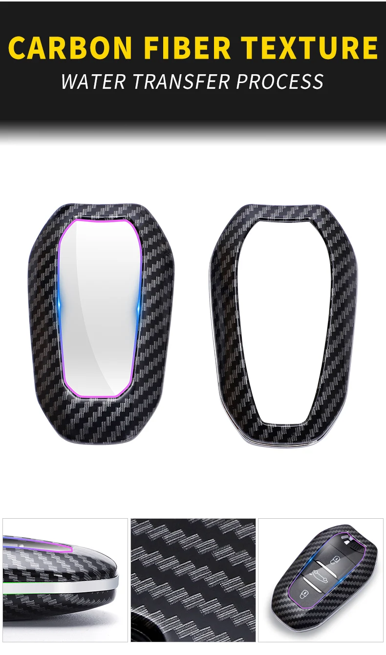 Carbon Fiber Car Smart Key Cover Case For Peugeot 3008 208 308 508 408 2008 307 4008 Citroen C4L Protect Shell Accessories - H5323057e7f81464d83ac1f21acceb1aaC