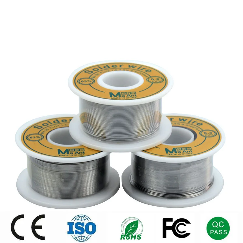 

10pcs NEW 50g 0.3/0.4/0.5/0.6 63/37 FLUX 2.6% 183℃ Tin Lead Tin Wire Melt Rosin Core Solder Soldering Wire Roll No-clean