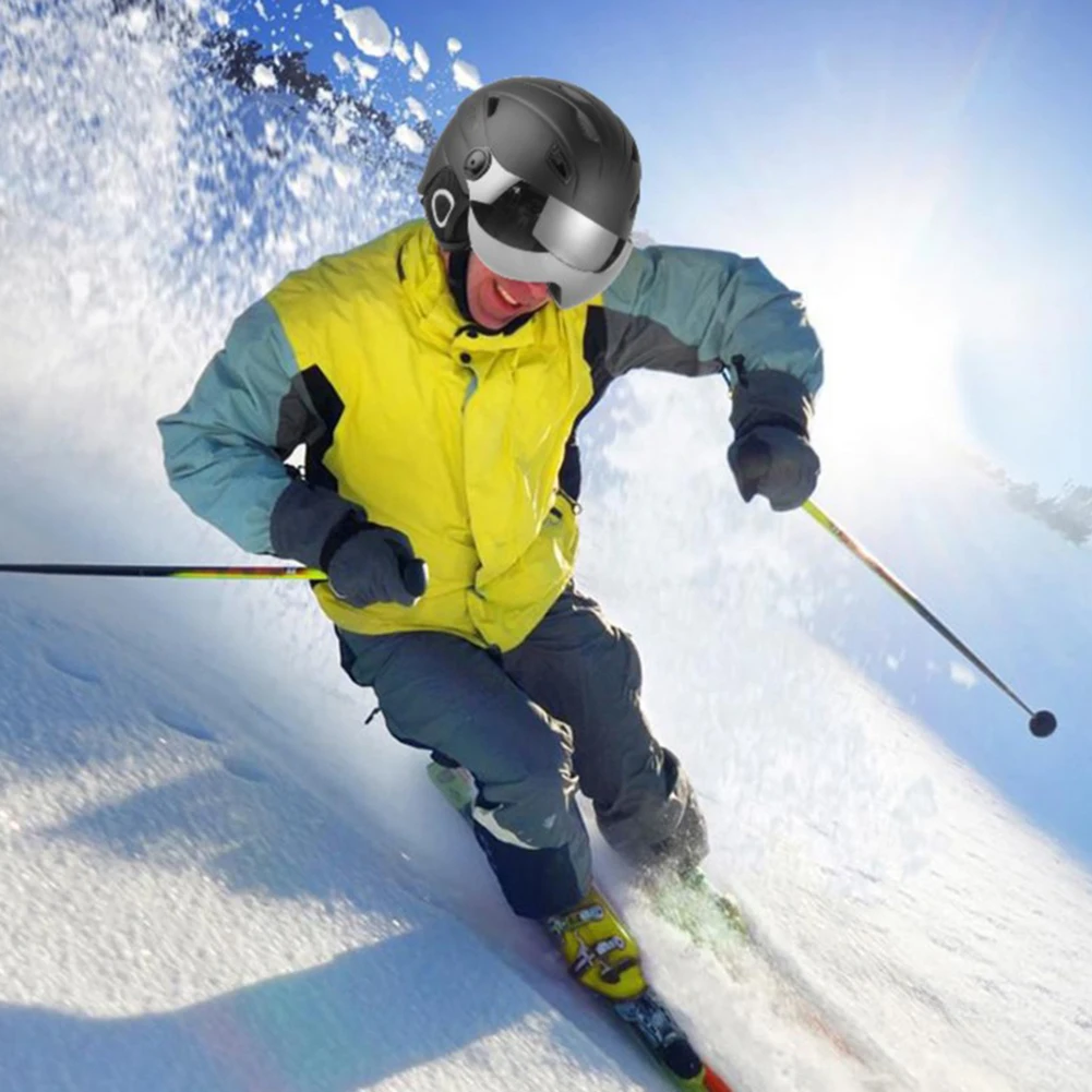 Лыжный шлем ультралегкий цельный лыжный шлем унисекс Зимний Лыжный Сноуборд спортивный защитный шлем с очками козырек