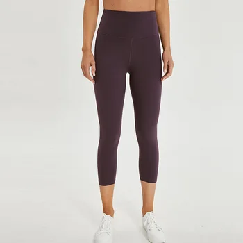 Women high rise capris sports gym crop sexy capris super quality 4 way stretch No-see throughfabric leggings 1