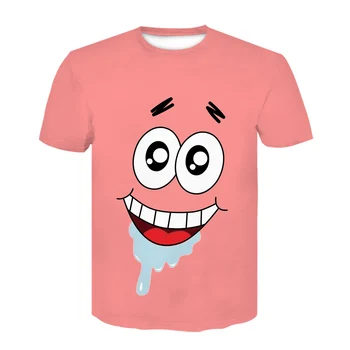 

2020 SpongeBob 3d printing T-shirt fashion round neck men's tops new anime T-shirts