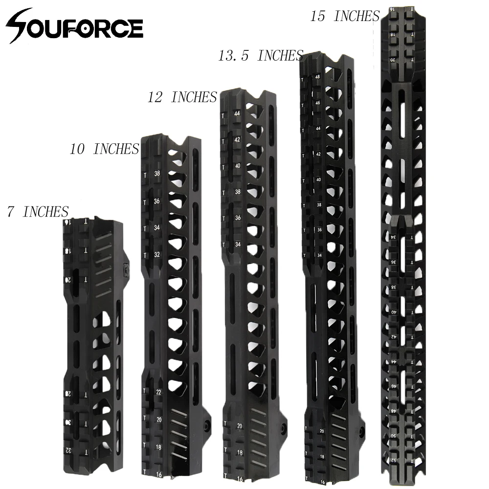 

7/10/12/13.5/15 Inches Tactical Float Keymod Handguard Picatinny Rail Square Mouth for AR Series Gun Types Hunting Accessary