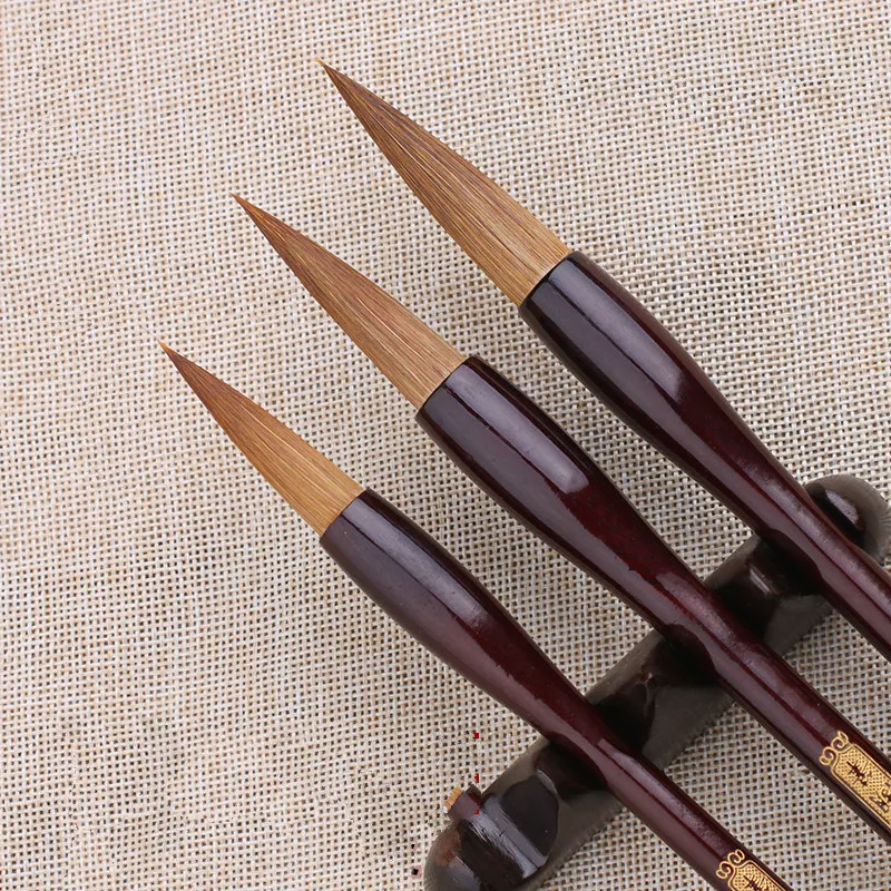 3pcs Weasel Woolen Hair Writing Brushr Beginner Medium Regular Script Calligraphy Chinese Handwriting Practice Craft Supply | Канцтовары