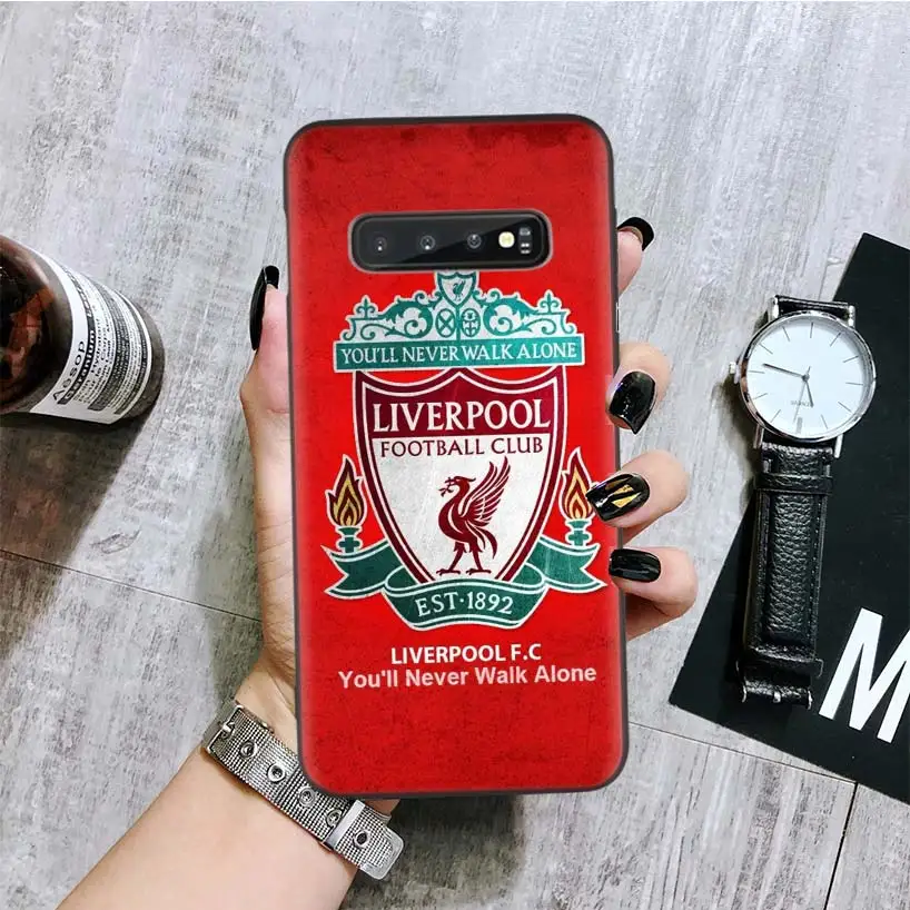 Черный чехол Liverpool Club для samsung Galaxy S10+ Plus Lite Note 10 9 8 S9 S8 J4 J6+ Plus S7 S6 Edge, чехол для телефона