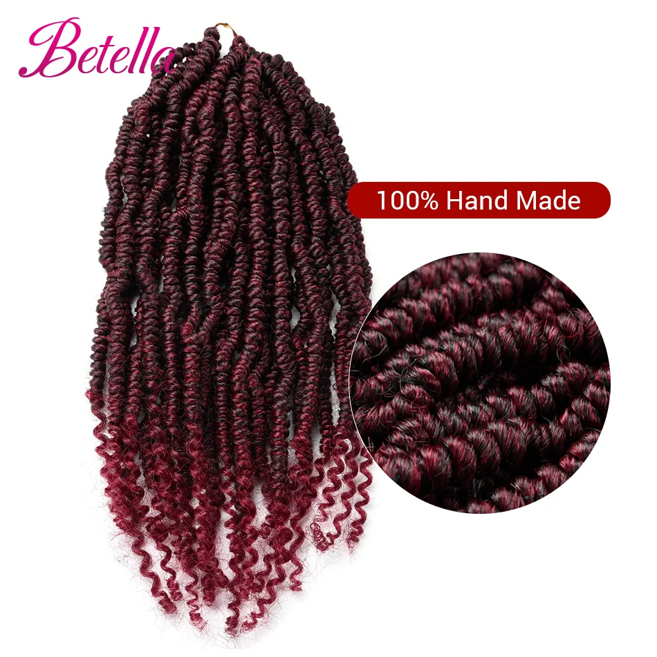 Bomb Twist Crochet Hair Synthetic 24Roots Spring Twist Braiding Hair Pre Looped Crochet Braids Hair Extension Passion Twist Hair