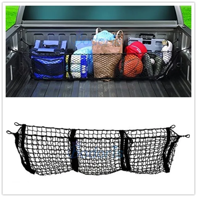 

For Toyota Hilux Vigo Revo Tundra Tacoma Pick-up Rear Trunk Luggage Storage Cargo Elastic Nets Car Organizer Pick Up Accessories