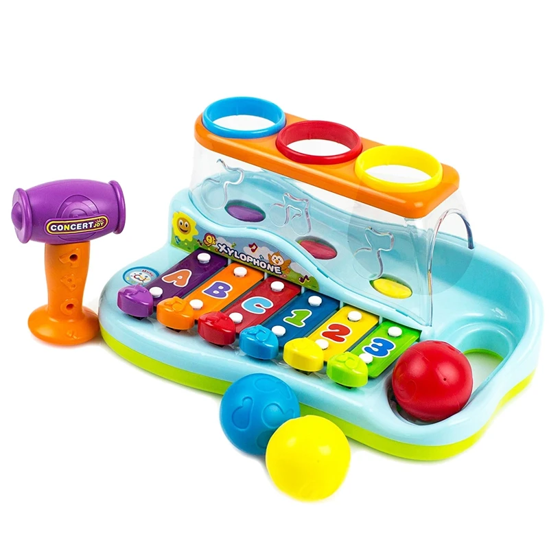 

Rainbow Xylophone Piano Pounding Bench for Kids with Balls and Hammer ,Babies Piano Toys ,Best Toddler Gift,Toy for 1-3 Year Old