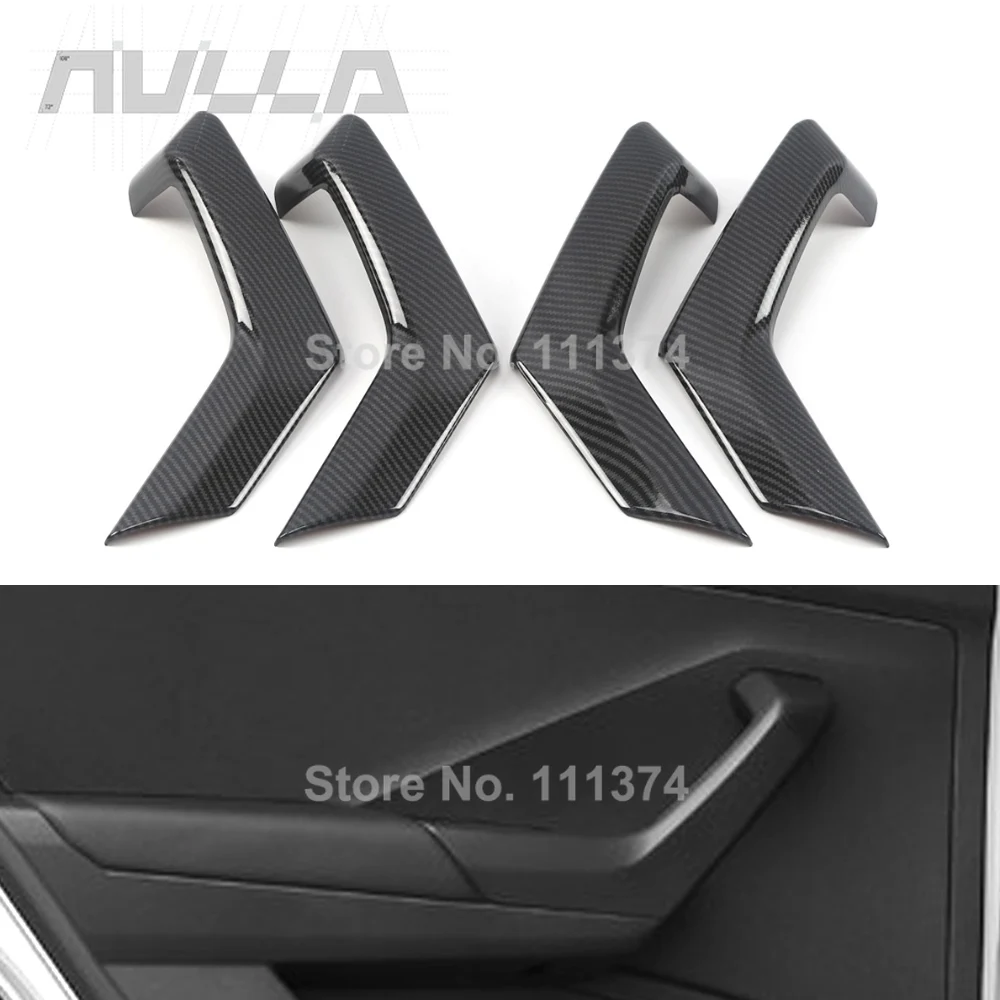 

УГЛЕРОДНЫЙ хром для VW Volkswagen T-Roc T Roc 2018 2019 2020 Автомобильная внутренняя дверная ручка подлокотник декоративная крышка наклейка отделка Аксессуары