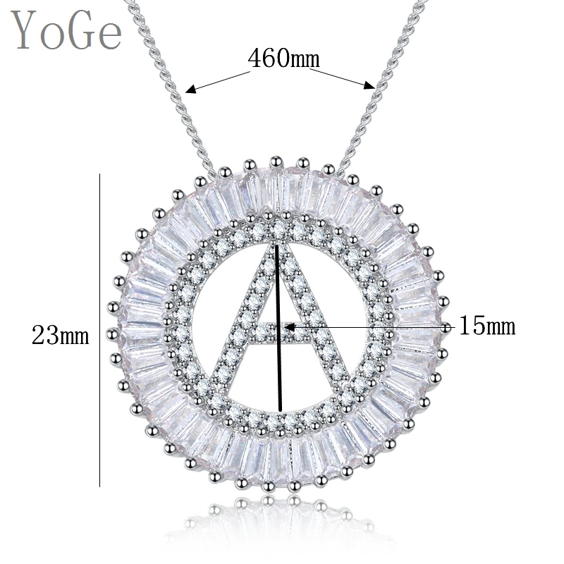 YoGe Свадебные и вечерние украшения для женщин. P8338 Модный дизайн стильный AAA CZ Милый кулон в форме буквы ожерелье